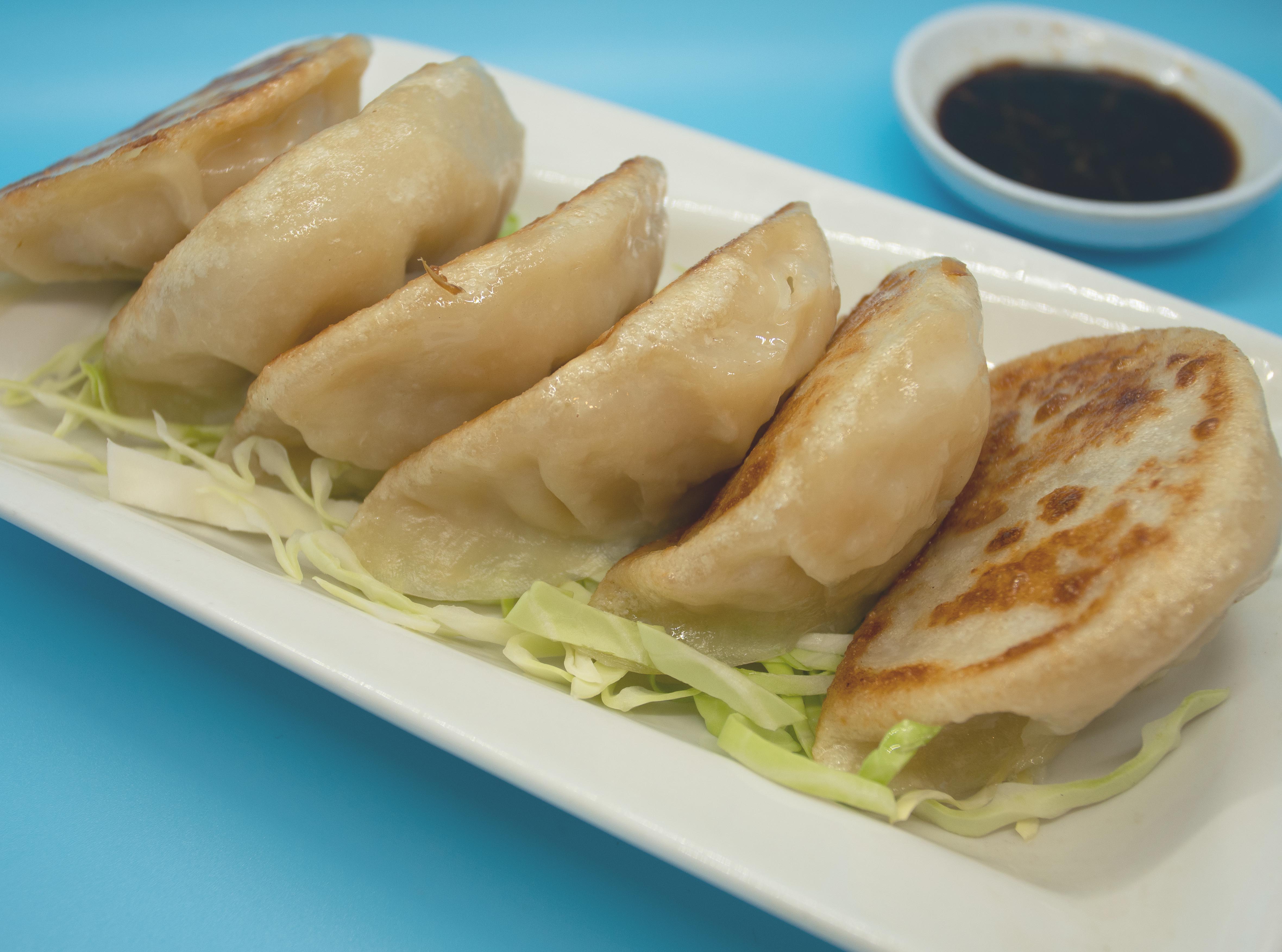 Order A7. Pot Stickers  锅贴 (6) food online from Hai master kitchen store, Laguna Woods on bringmethat.com