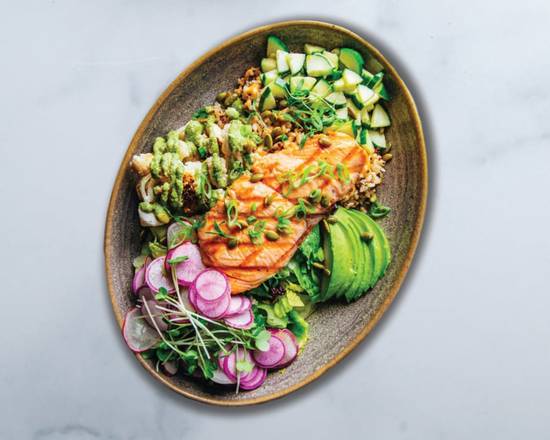 Order WestCoast Salmon Bowl SMALL GF food online from Pacific Catch store, San Francisco on bringmethat.com