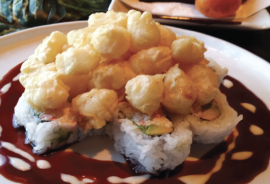 Order CRISPY SCALLOP ROLL food online from Crazy Rockn Sushi store, Los Angeles on bringmethat.com