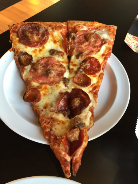 Order All Meat Pizza Slice food online from New York Pizza & Pasta store, San Leandro on bringmethat.com