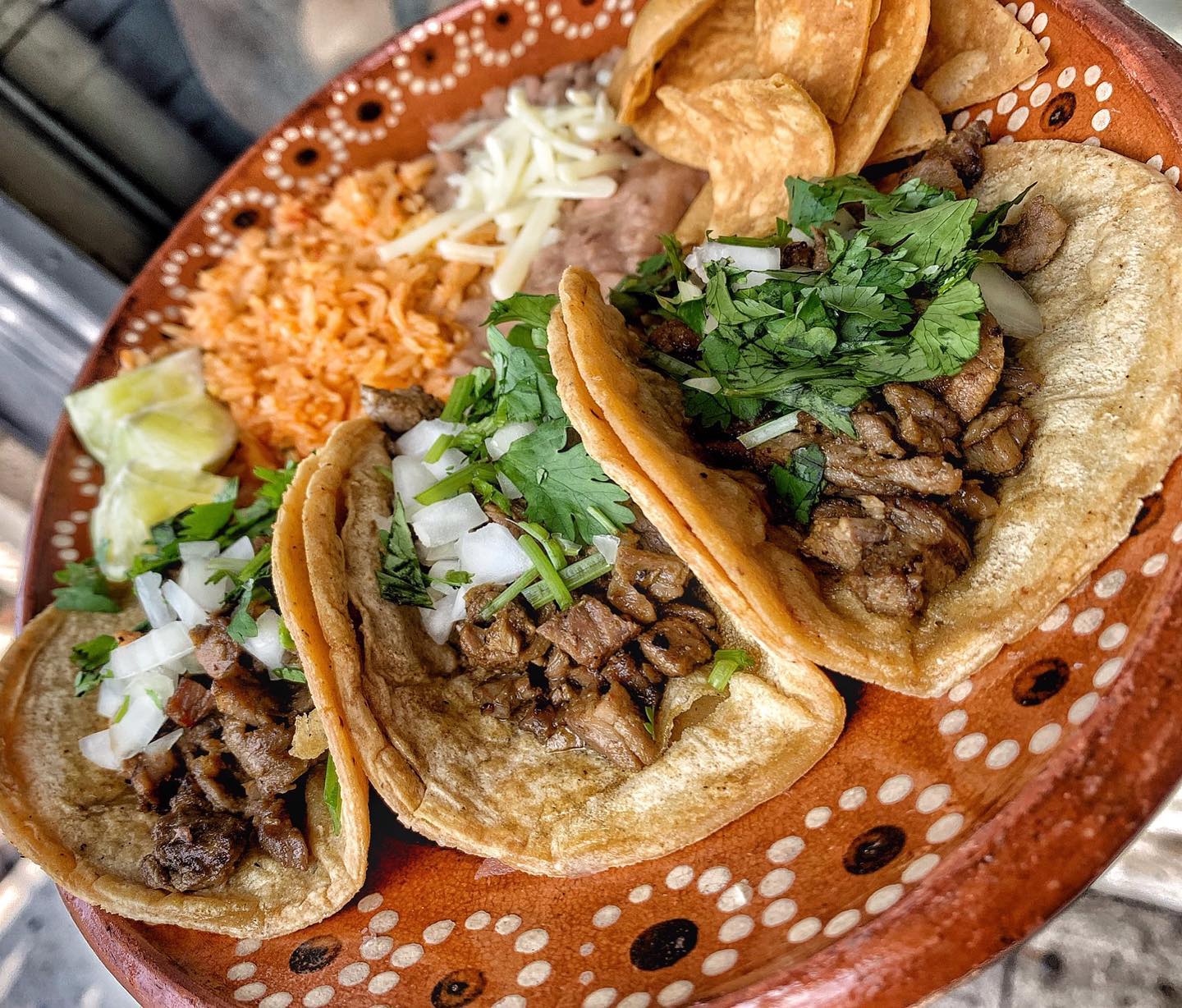 Order Street Taco Plate food online from Cilantro Lime Grill store, Los Angeles on bringmethat.com