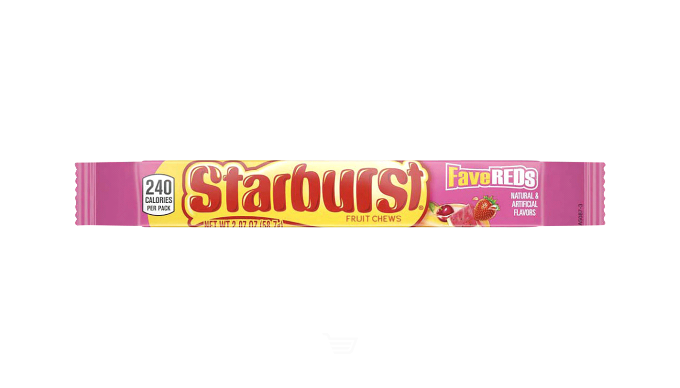 Order Starburst FaveReds Fruit Chews Candy 2.07 oz. Pack food online from JR Food Mart store, Camarillo on bringmethat.com