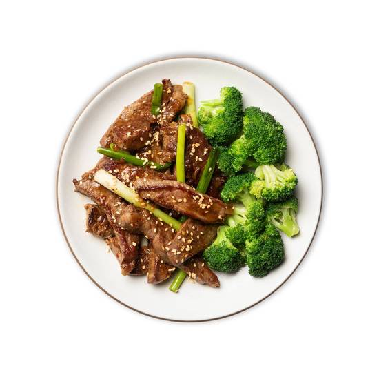 Order (Large) Mongolian Beef with Broccoli and Rice food online from Snap Kitchen store, Dallas on bringmethat.com