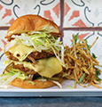 Order Double Chorizo Burger food online from Bar Bombon store, Philadelphia on bringmethat.com