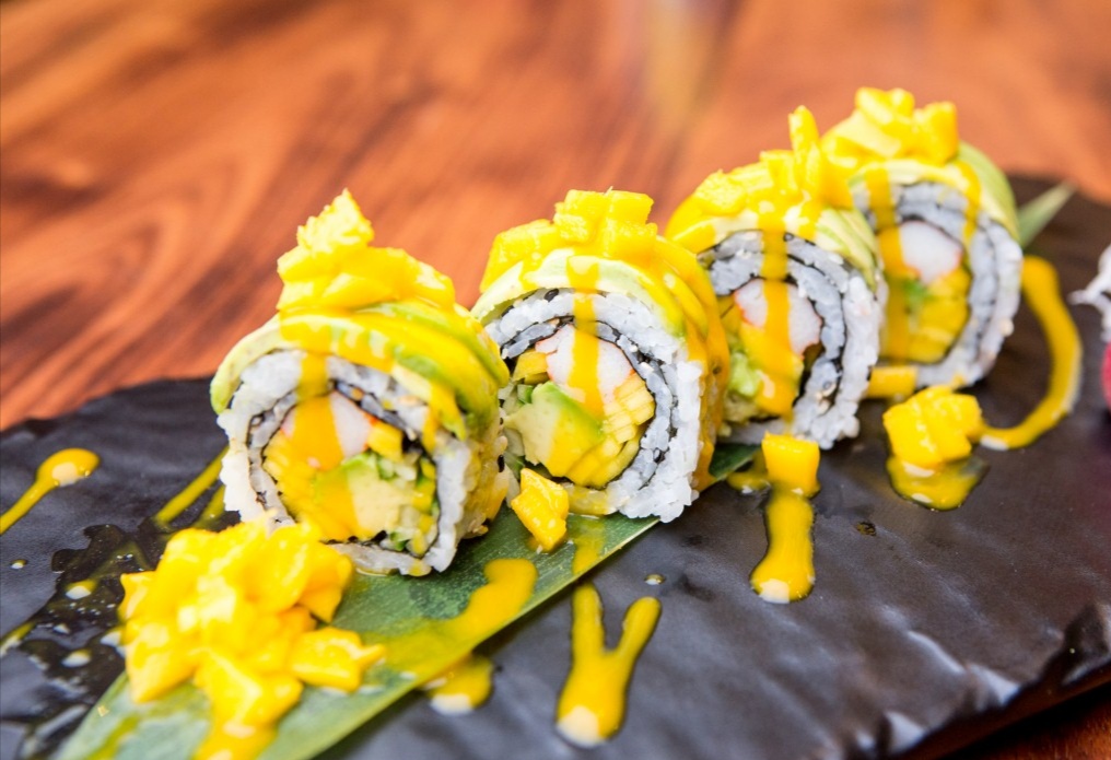 Order 8. Mango Tango Roll food online from Mori Sushi store, Indianapolis on bringmethat.com