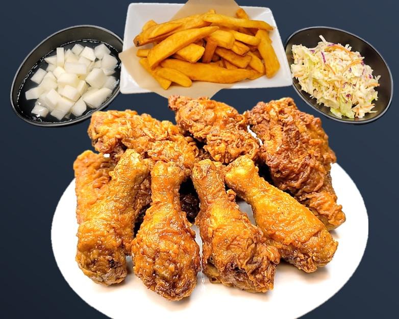 Order P. Dark Meat (3 sides) # food online from Honey Dress Fried Chicken store, Torrance on bringmethat.com