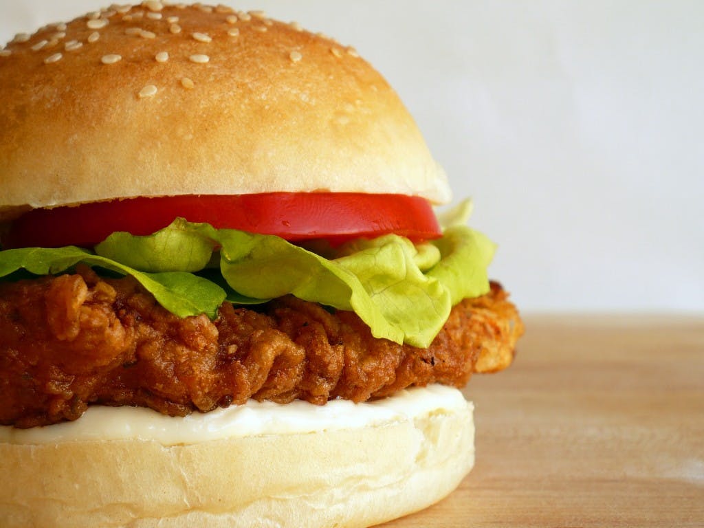 Order Crispy Chicken Burger - Burger food online from GoodFellas Pizzeria store, San Francisco on bringmethat.com