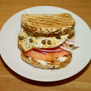 Order Fried Egg + Salmon Platter food online from Fussy Coffee store, New Haven on bringmethat.com