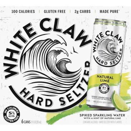 Order White Claw natural lime 6 pack 12oz can food online from Bay Area Liquors & Groceries store, Oakland on bringmethat.com