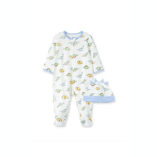 Order Little Me® Newborn 2-Piece Dinomite Long Sleeve Footie and Hat Set in Ivory/Multi food online from Bed Bath & Beyond store, Lancaster on bringmethat.com