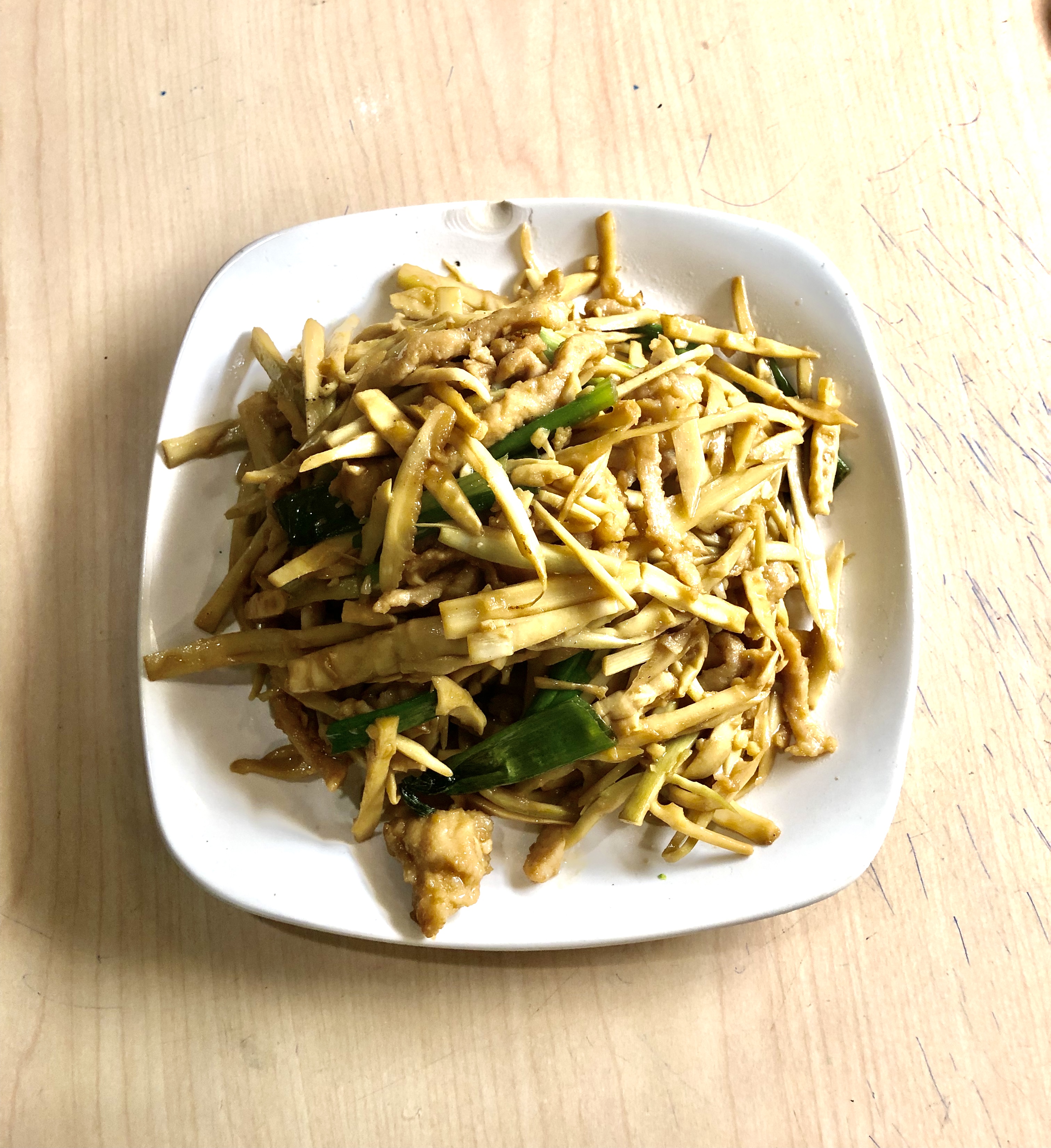 Order 83 Shredded Pork with Bamboo Shoots food online from M's Kitchen store, Artesia on bringmethat.com