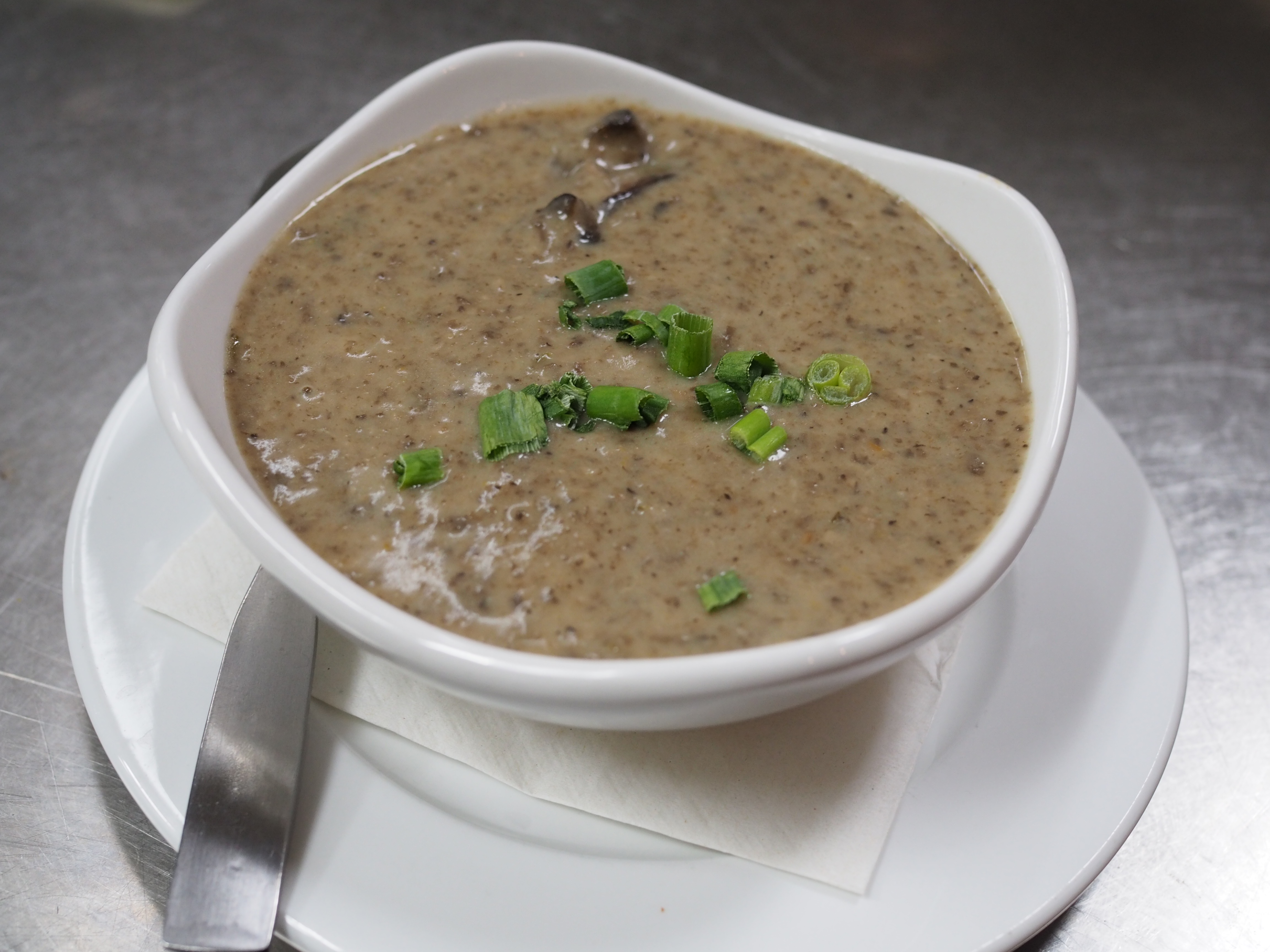 Order Kennett Square Mushroom Soup  food online from Home Grown Cafe store, Newark on bringmethat.com
