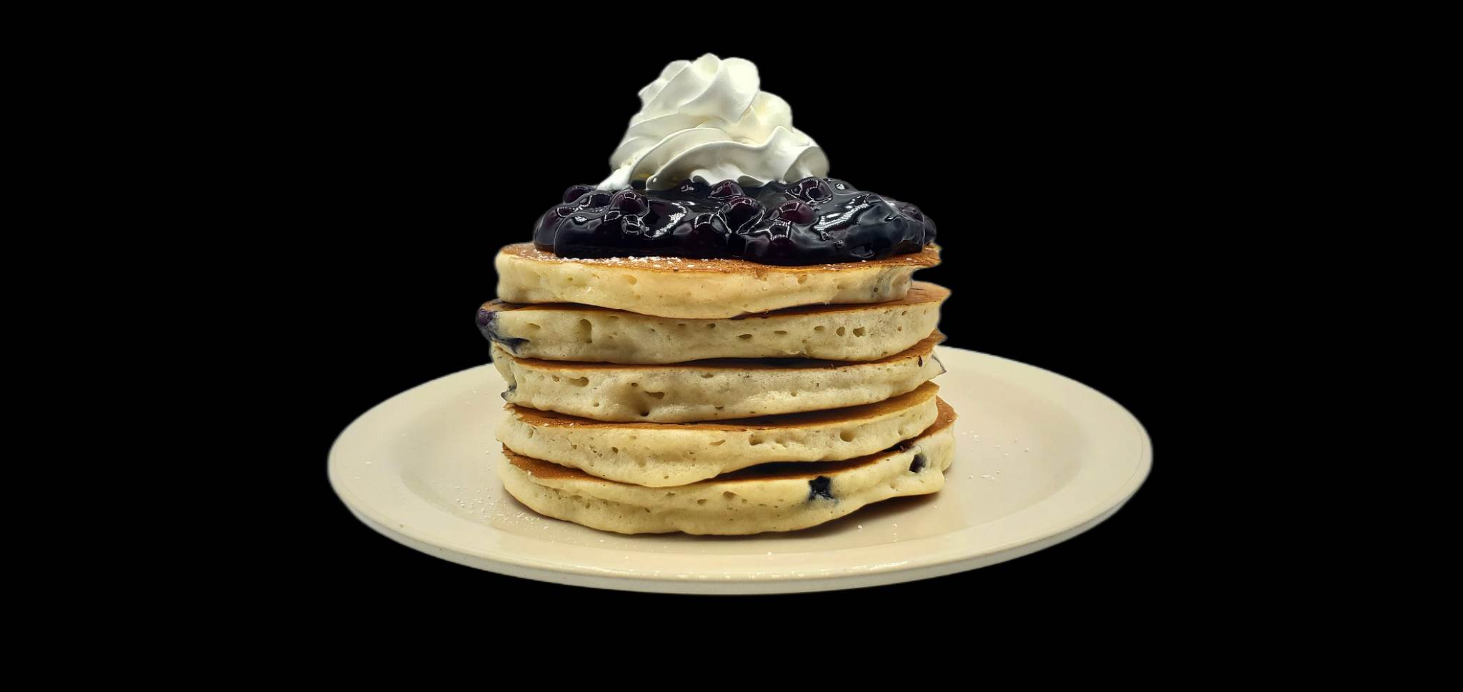 Order Double Blueberry Pancakes - Full (5 Pancakes) food online from WePancakes store, Midwest City on bringmethat.com