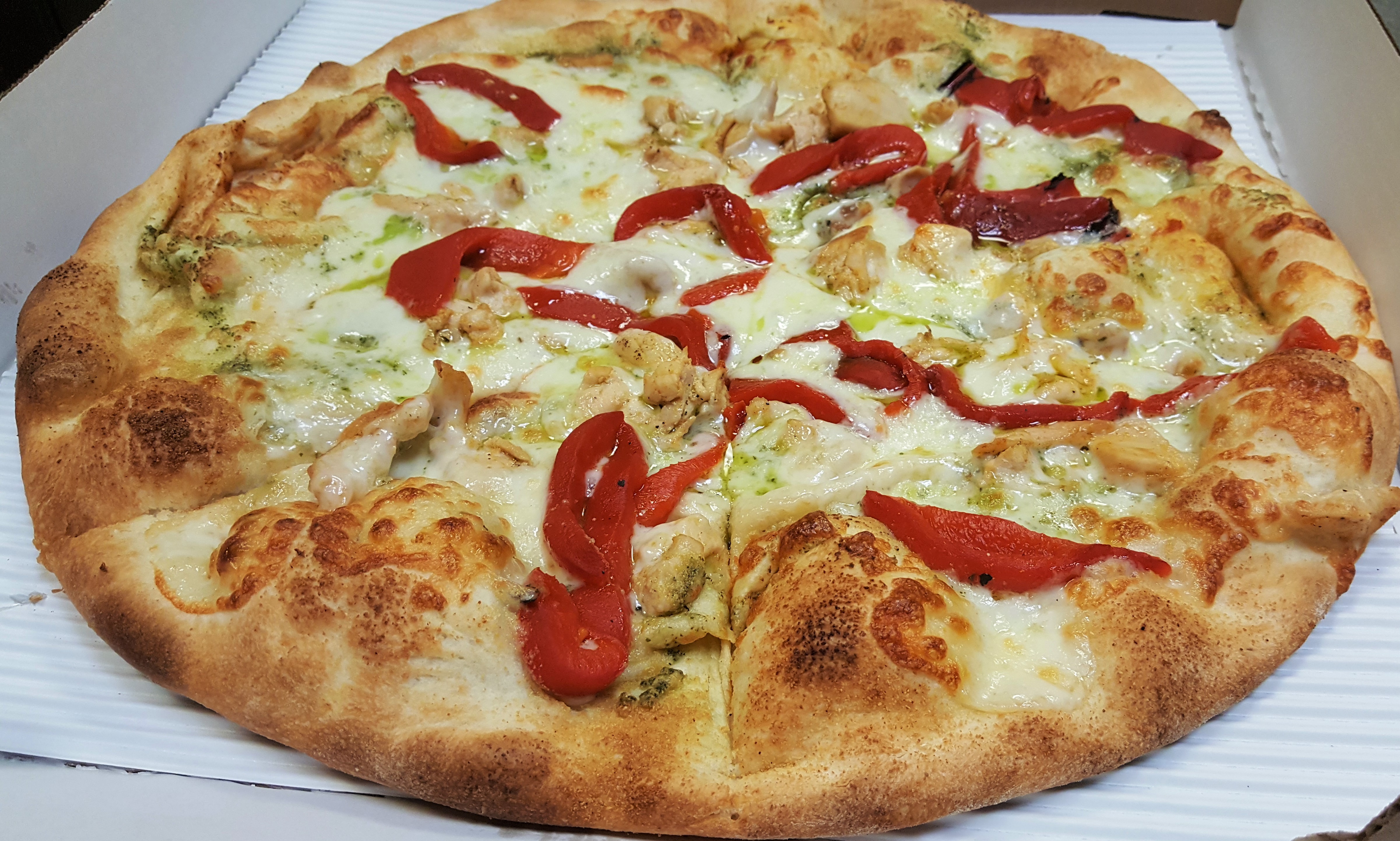 Order Chicken Pesto Pizza food online from Angelino Restaurant, Philadelphia store, Philadelphia on bringmethat.com