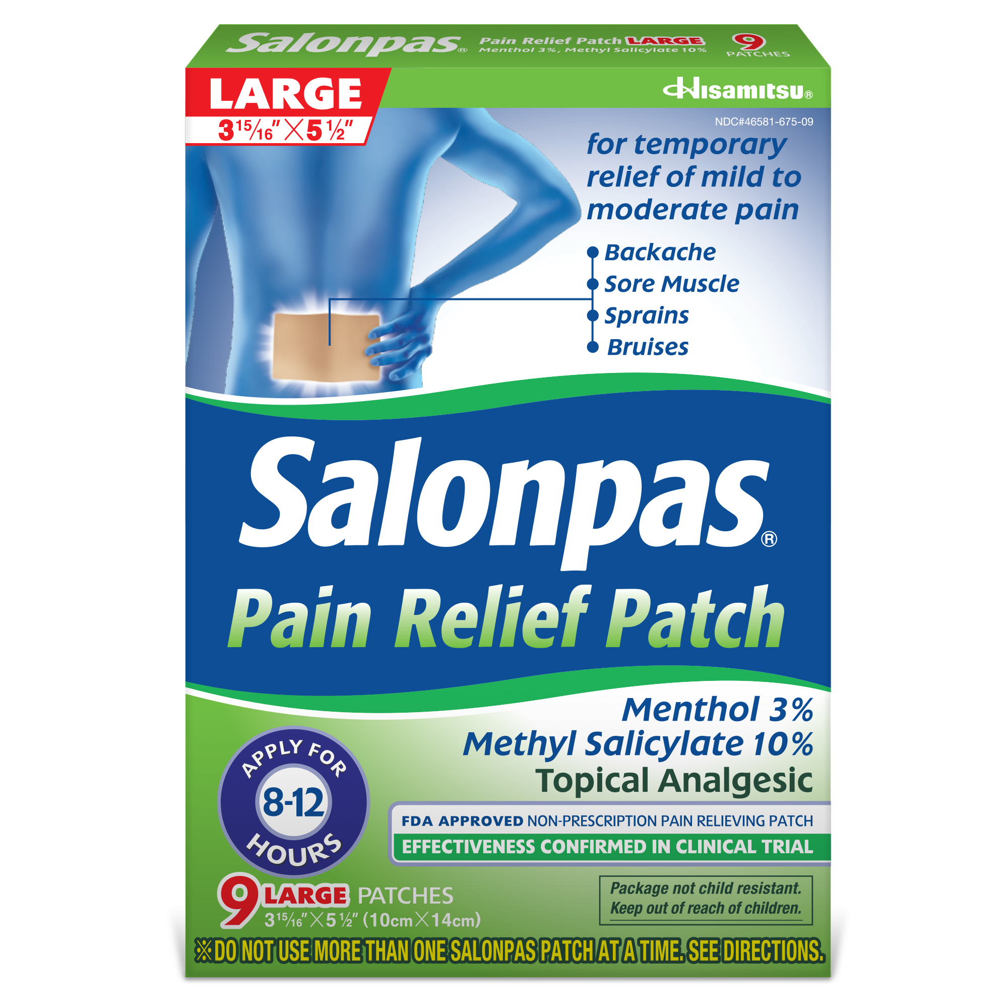 Order Salonpas Pain Relief Patches, Large - 9 ct food online from Rite Aid store, Chino Hills on bringmethat.com