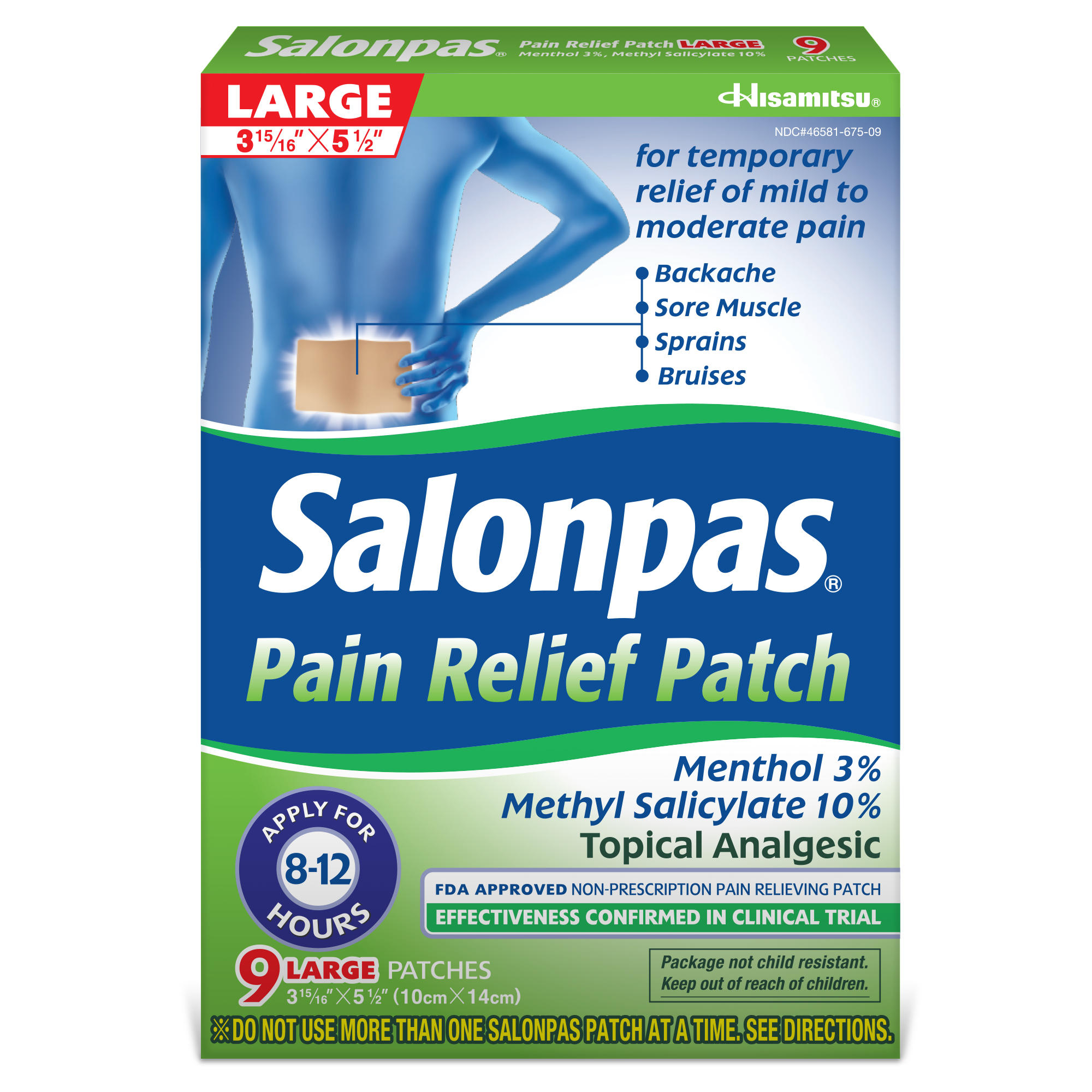 Order Salonpas Pain Relief Patches, Large - 9 ct food online from Rite Aid store, Williamsville on bringmethat.com