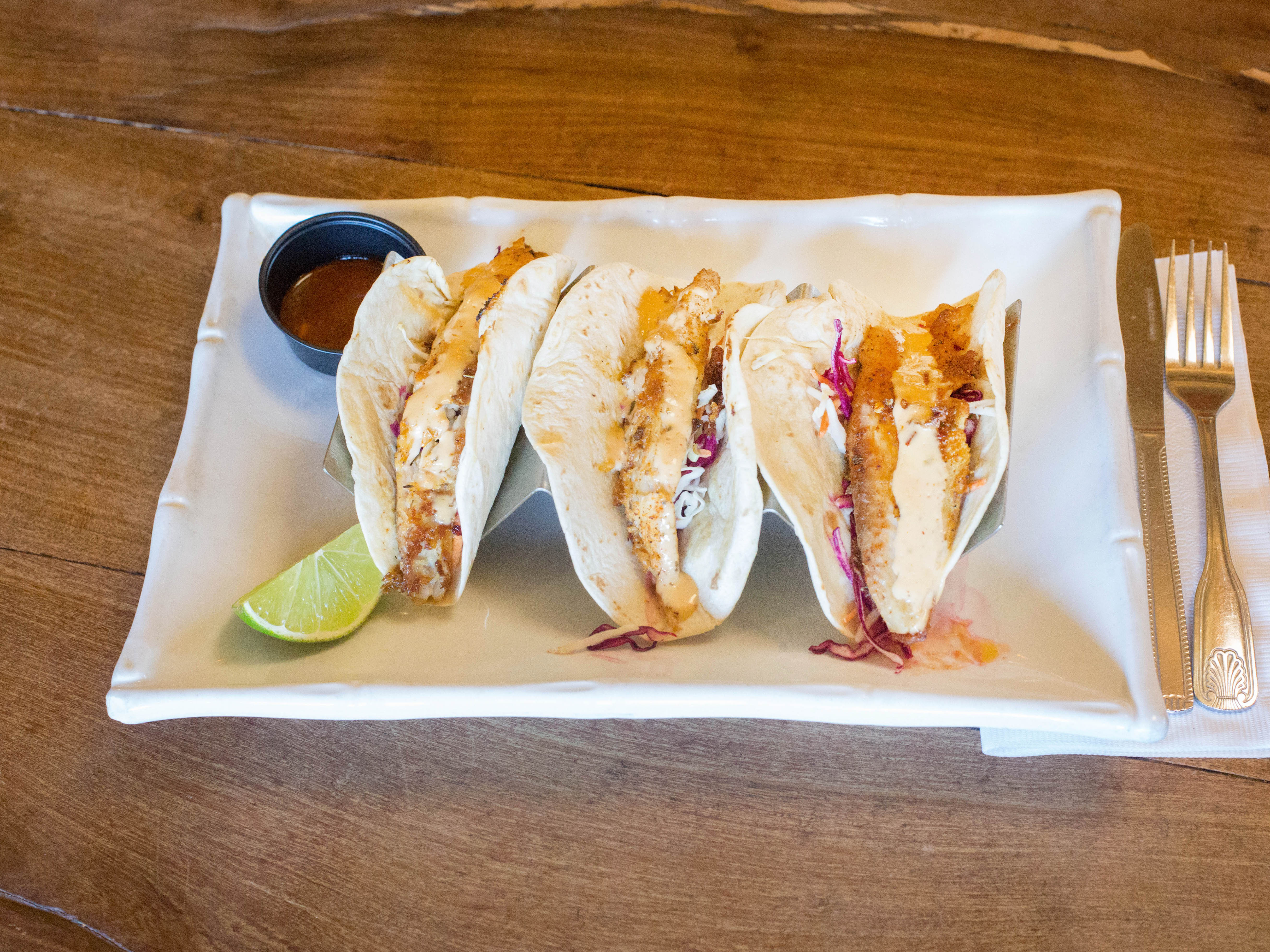 Order California Fish Tacos food online from Plaza Azteca Mexican Restaurant store, Kennett Square on bringmethat.com