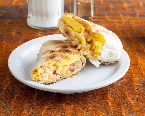 Order Potatoes & Eggs Breakfast Burrito food online from Vegetarian Mexican Lounge store, Richardson on bringmethat.com