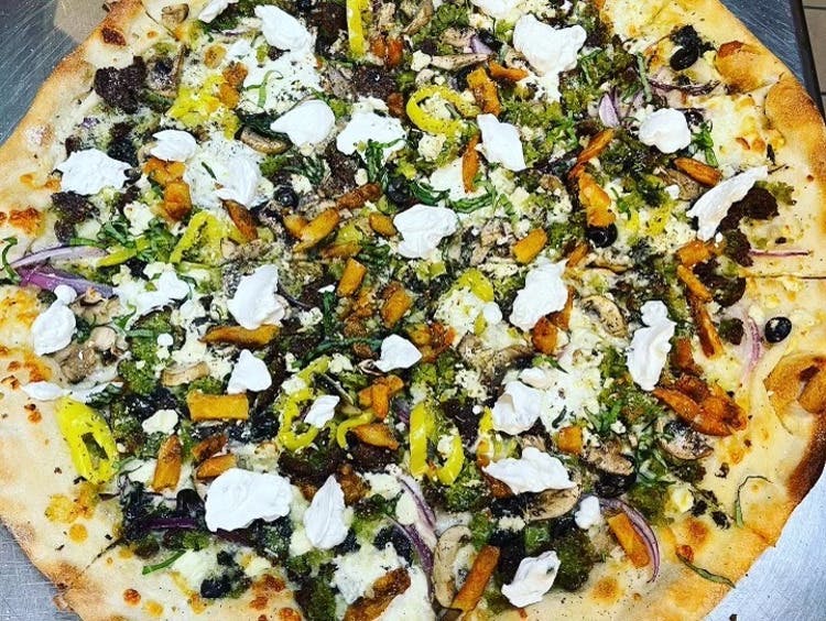 Order Gluten Free Good Fellas Falafel Pizza - 10" food online from Pizza By Rocco store, Natick on bringmethat.com