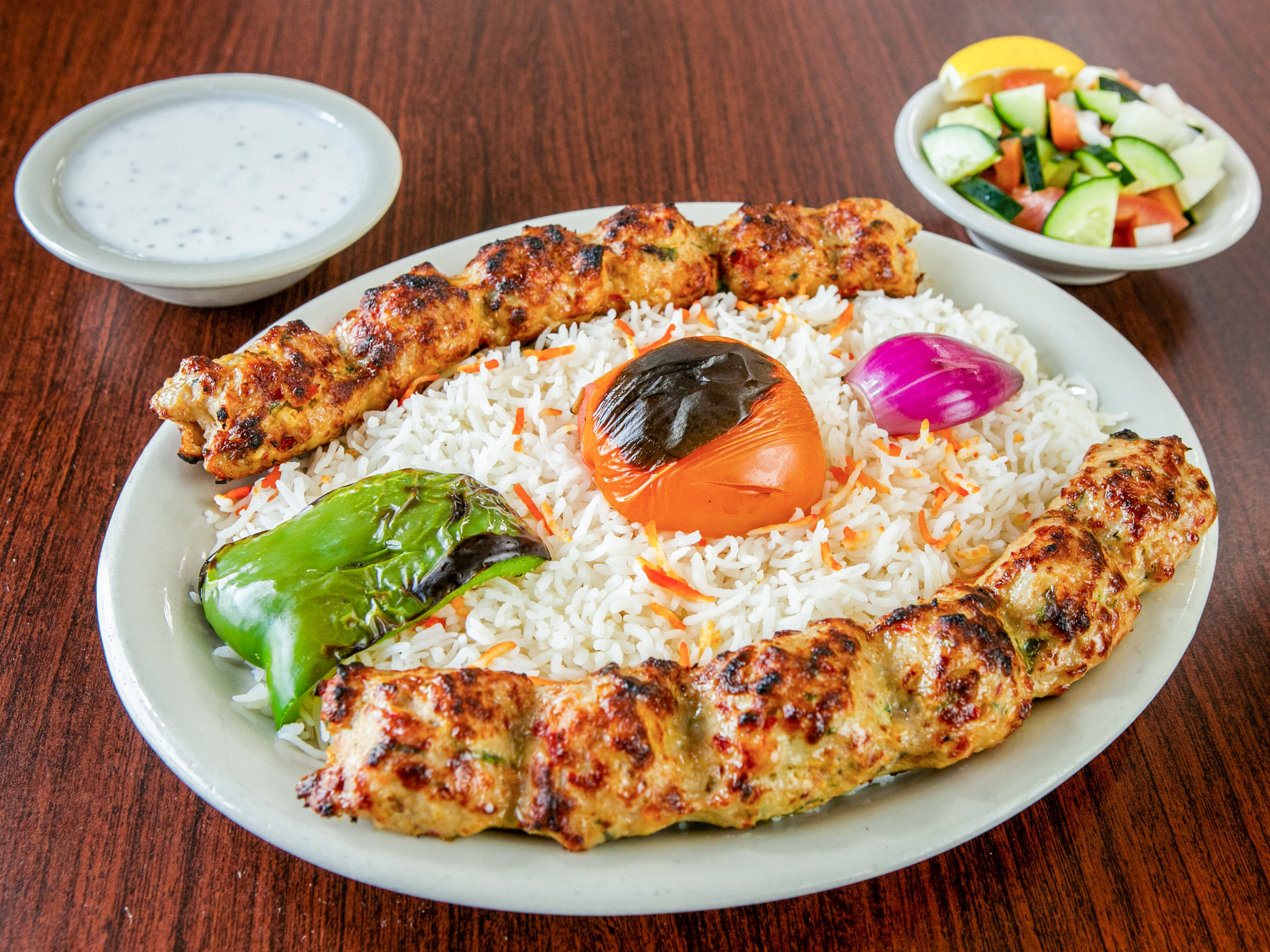 Order Chicken Kofta Kabab Platter food online from Shahi Cafe store, Austin on bringmethat.com