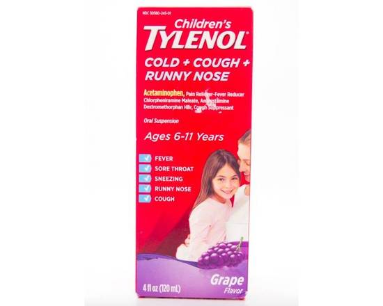 Order Children's Tylenol Cold+Cough+Runny Nose Grape 4 oz food online from McLean Ave Pharmacy store, Yonkers on bringmethat.com