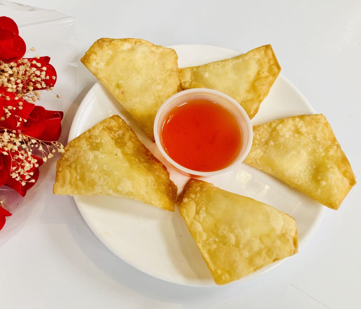 Order 6. Crab Rangoon food online from Nice Chinese Restaurant store, Downingtown on bringmethat.com