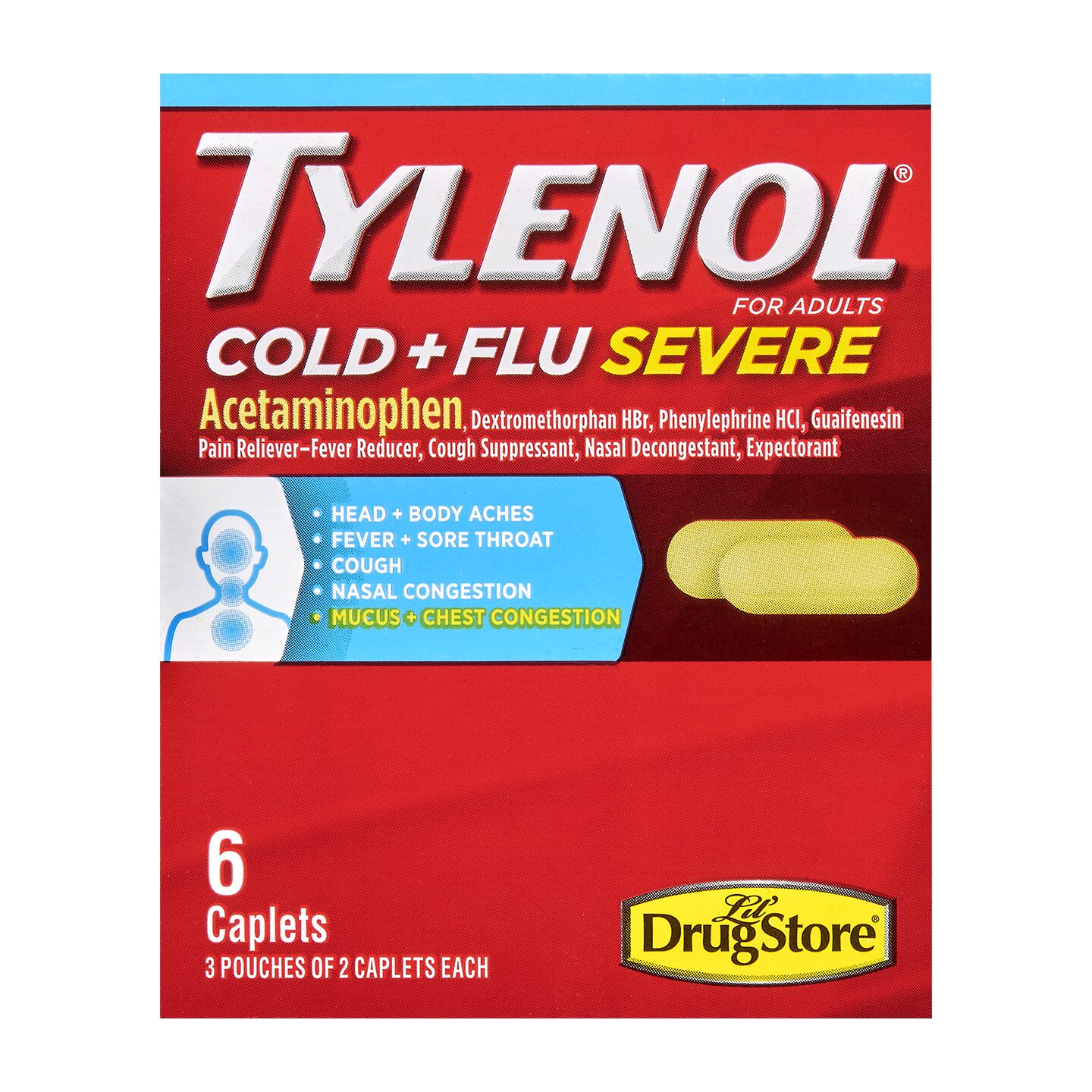Order Tylenol Cold & Flu Severe 6ct food online from Sheetz store, Pittsburgh on bringmethat.com