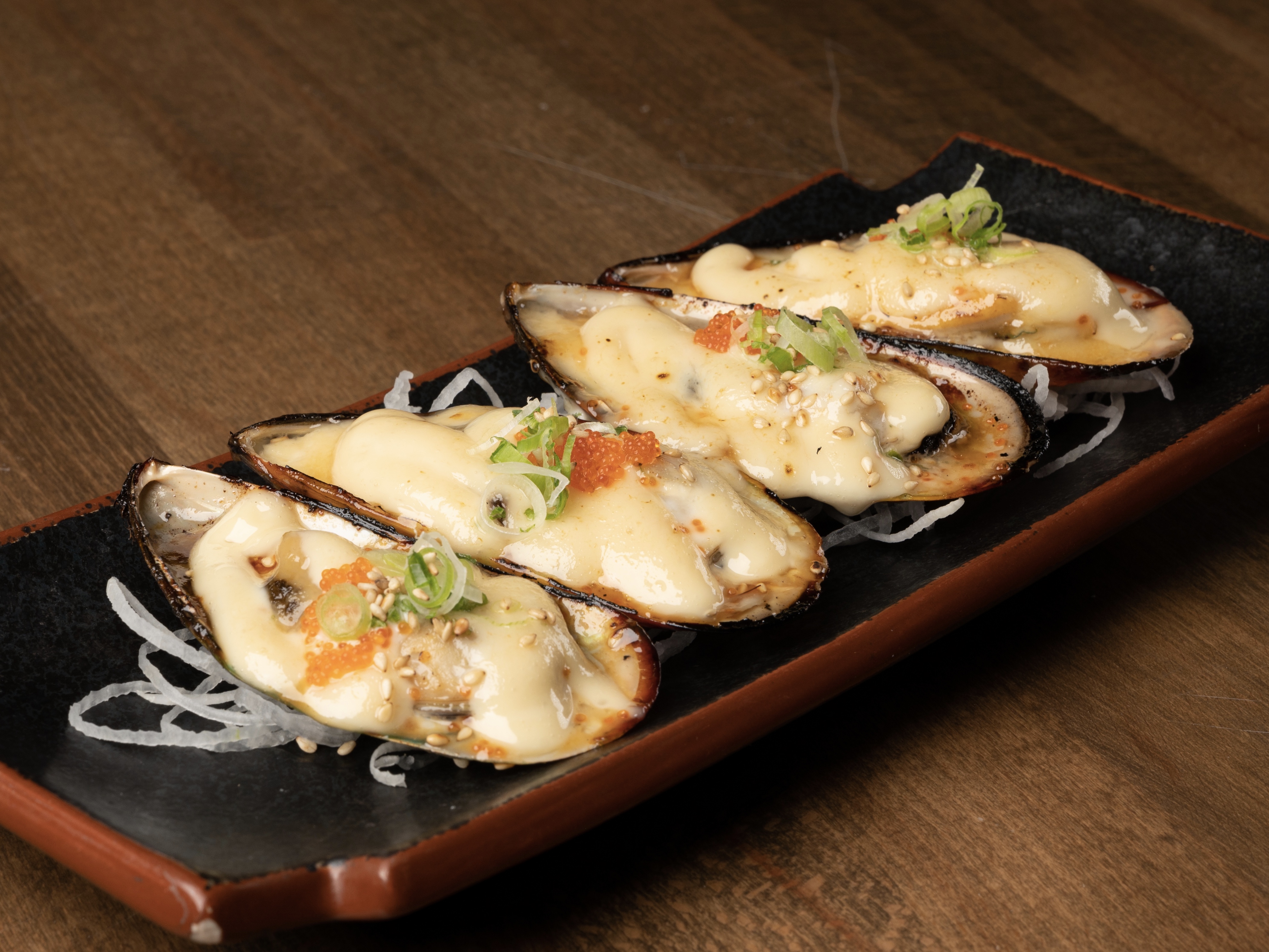 Order Baked Mussels food online from Zeppin Sushi store, Los Angeles on bringmethat.com