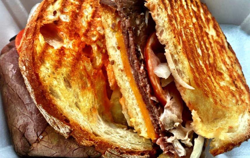 Order Roast Beef and Cheddar Panini food online from Bob-O-Rino's Subs store, Chicago on bringmethat.com