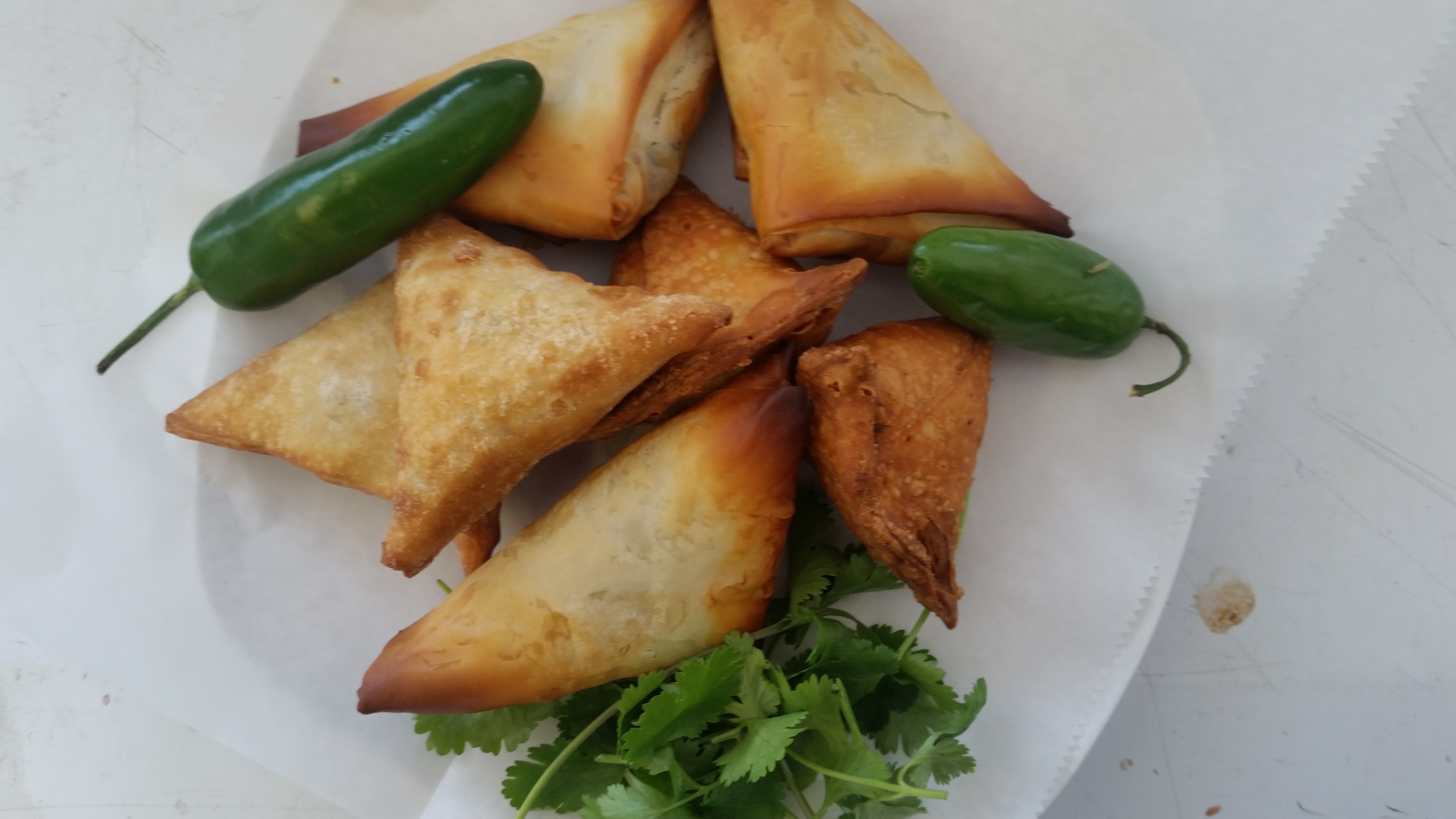 Order Spinach and Cheese Samosa food online from Mediterranean Deli And Market store, Boulder on bringmethat.com