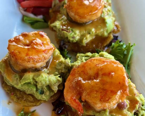 Order Shrimp Patacones & Guacamole food online from The Purple Elephant store, Northport on bringmethat.com