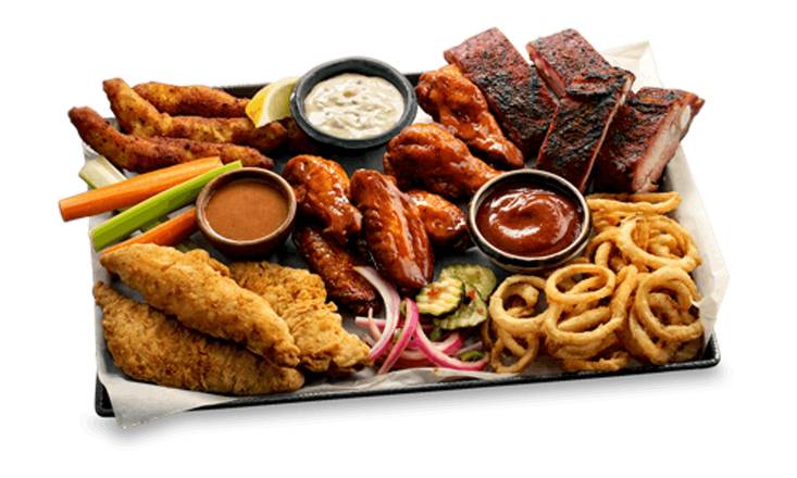 Order Dave's Sampler Platter Appetizer food online from Famous Dave's store, Sioux City on bringmethat.com