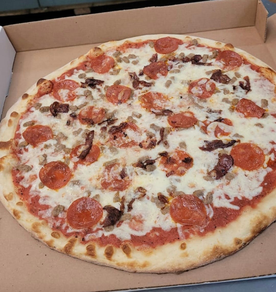 Order All Meat Pizza - Large 16" food online from Leandro Pizza House store, Philadelphia on bringmethat.com