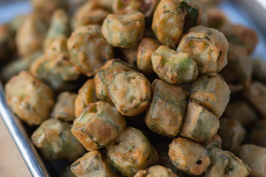 Order Golden-Fried Okra 1/2 lb. food online from Ezells Famous Chicken store, Woodinville on bringmethat.com