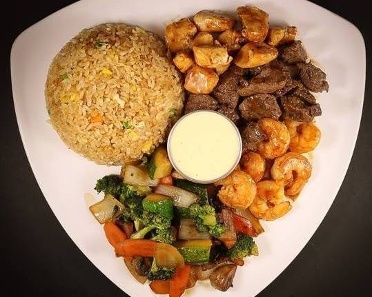 Order Chicken, Shrimp, and Filet Hibachi  food online from Rock N Roll Sushi store, Baton Rouge on bringmethat.com