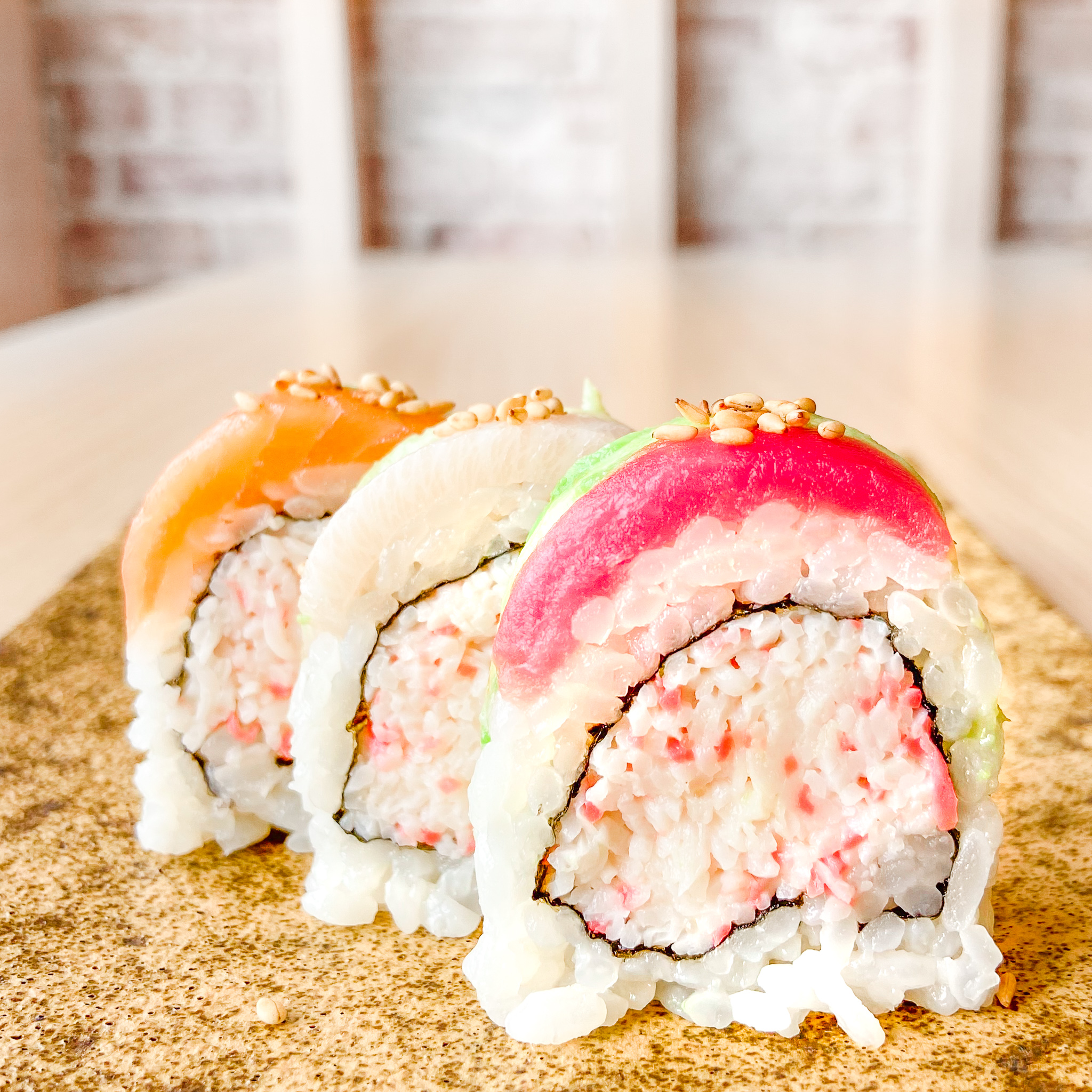 Order Rainbow Roll food online from Sushi Enya store, Los Angeles on bringmethat.com
