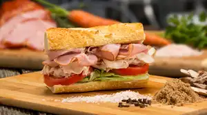 Order 4. Ham and Turkey Sandwich Regular food online from Sourdough & Co store, Manteca on bringmethat.com
