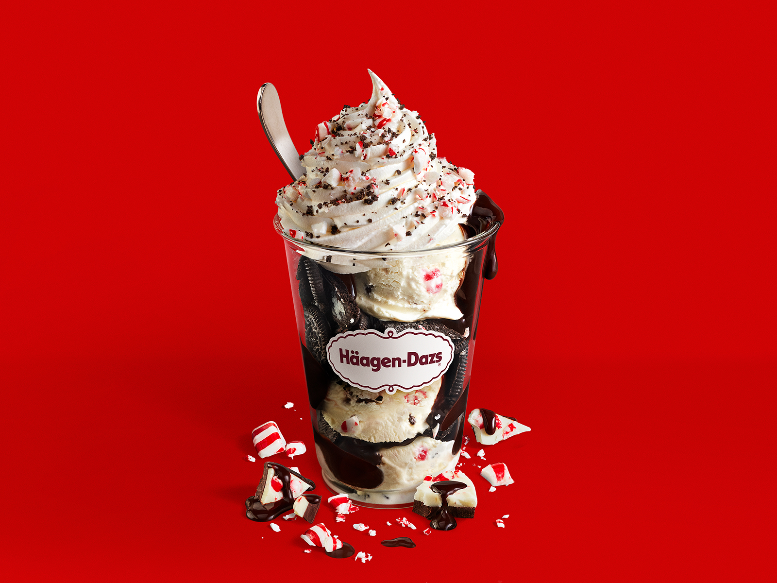 Order Peppermint Bark Dazzler Sundae food online from Häagen-Dazs store, Kennesaw on bringmethat.com