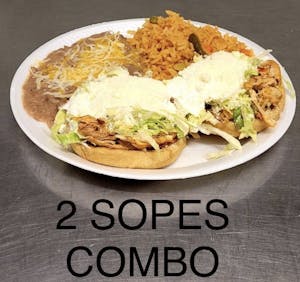 Order 2 Sopes Combo food online from Super Burritos Mexican Food store, Redding on bringmethat.com