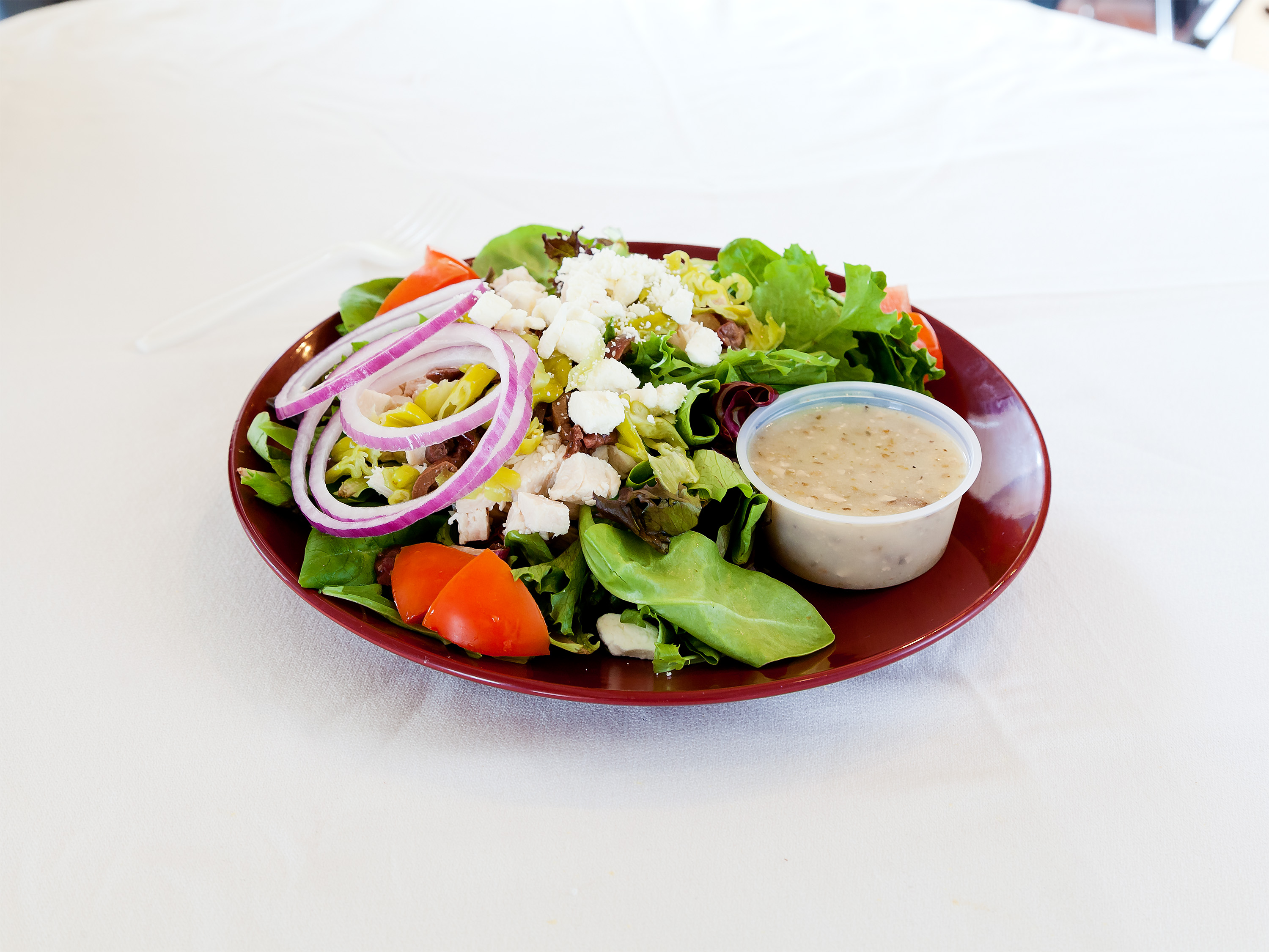 Order Greek Salad food online from Rossi Cafe & Deli store, Concord on bringmethat.com