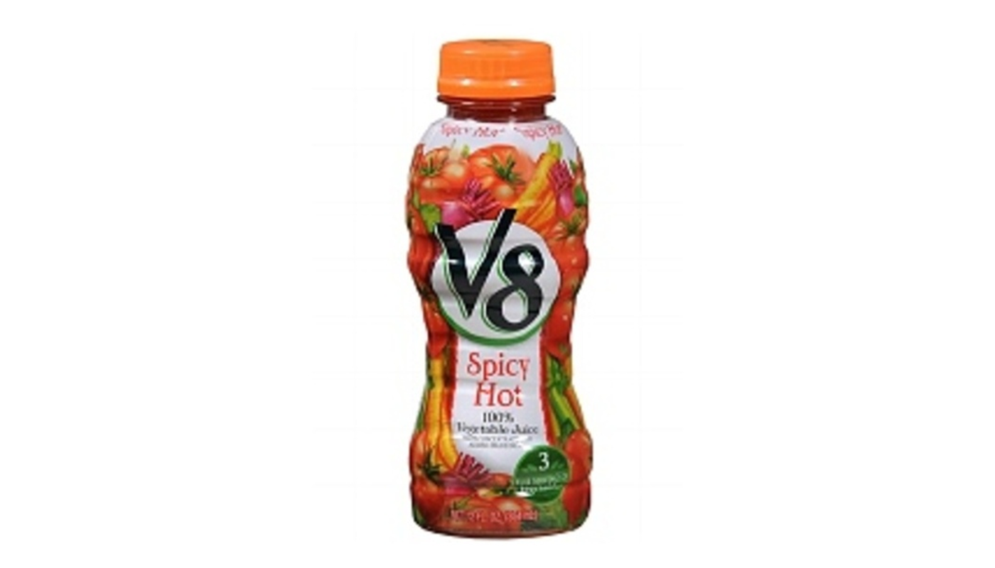 Order V8 Vegetable Juice Spicy Hot 11.5oz food online from Country Cousins Liquor & Jr Market store, Sylmar on bringmethat.com