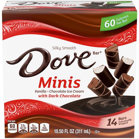 Order Dove Mini Vanilla & Chocolate Ice Cream Bars with Dark Chocolate, 14 CT food online from Cvs store, SARATOGA on bringmethat.com