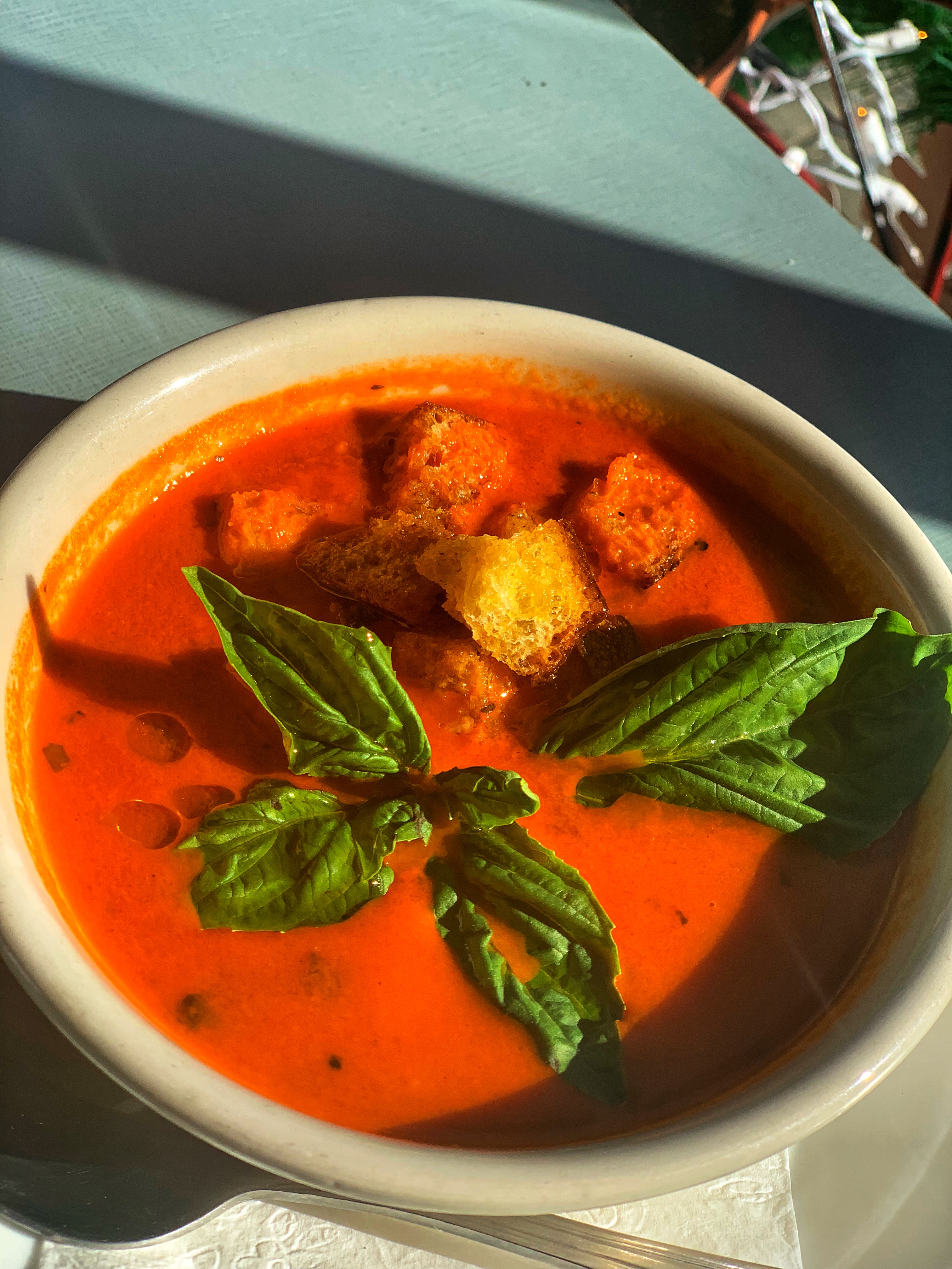 Order Tomato basil soup food online from J Cafe store, Pelham on bringmethat.com