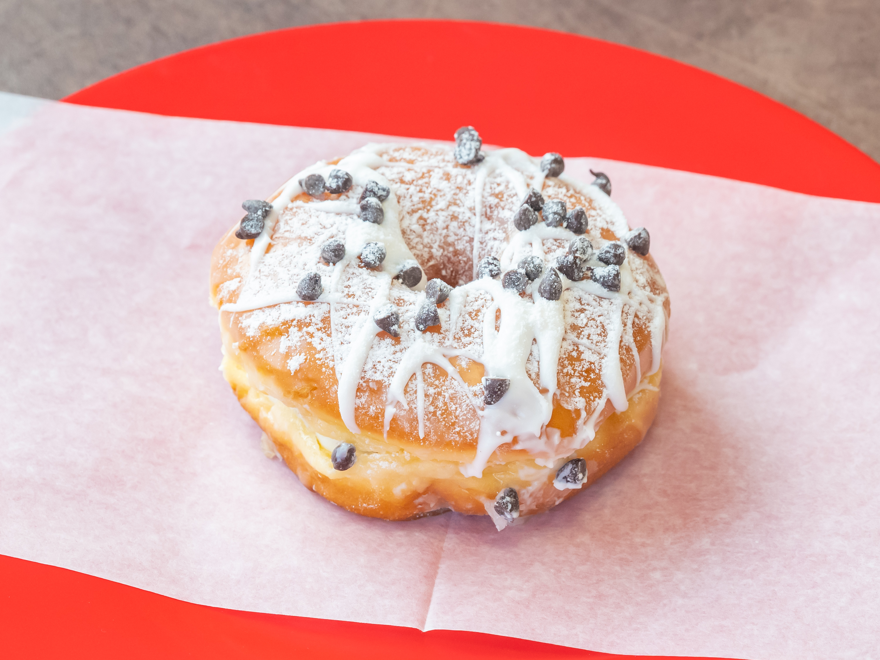 Order 3. The Cannoli Donut food online from Donut Chef store, Roseville on bringmethat.com