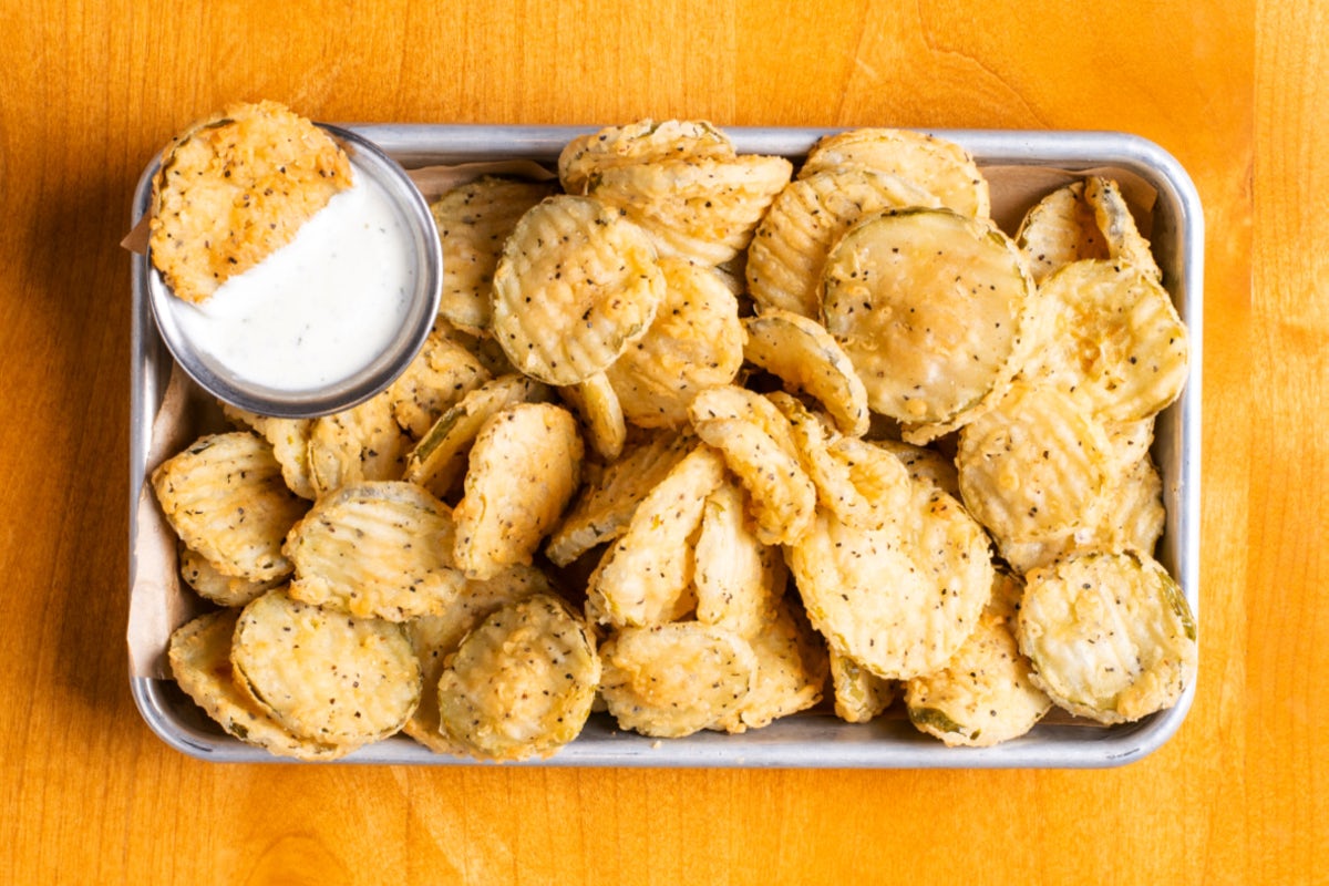 Order Fried Pickles food online from Twin Peaks Restaurant store, Oklahoma City on bringmethat.com