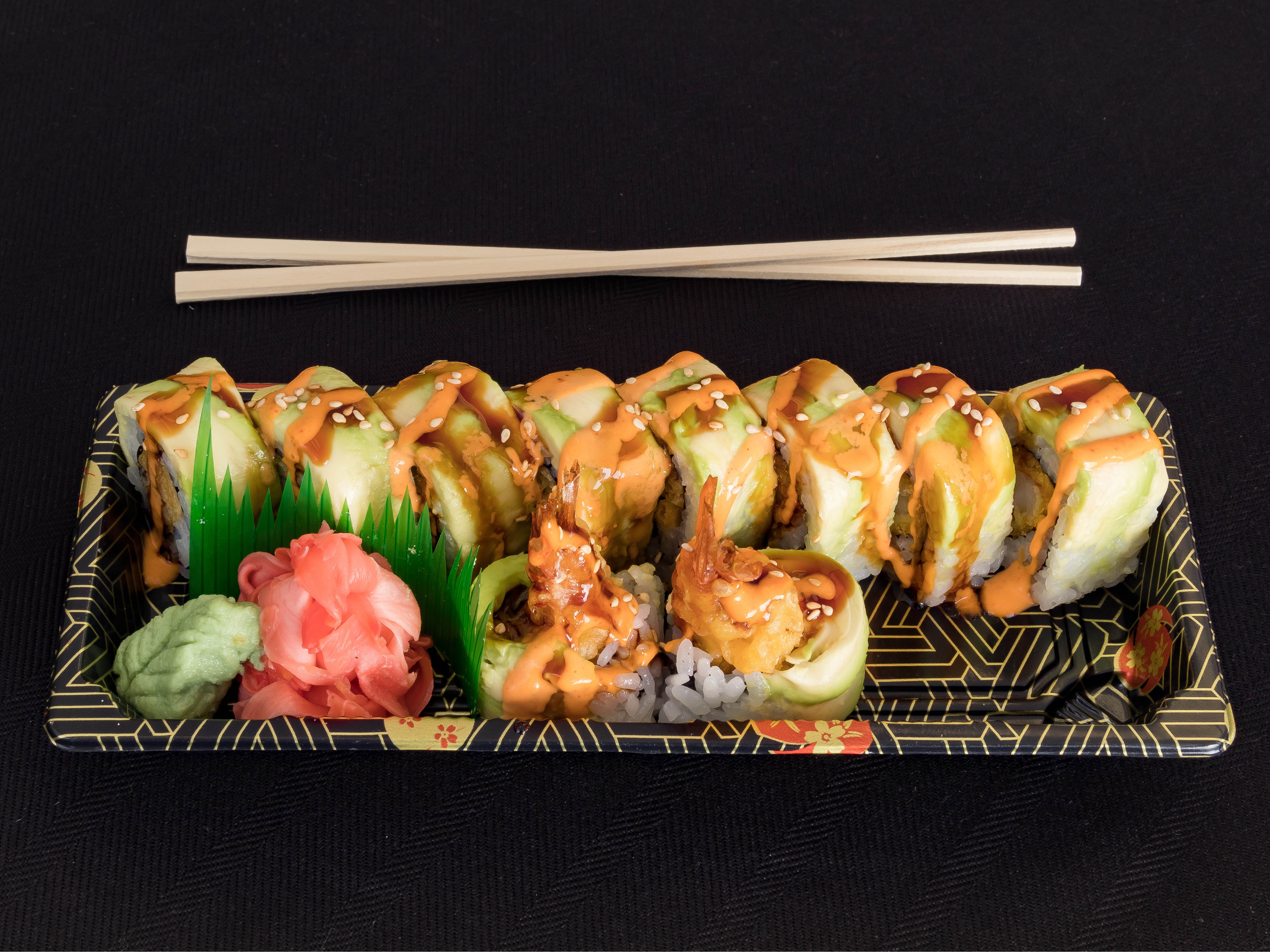 Order American Dragon Roll food online from Kyoto Japan store, Philadelphia on bringmethat.com