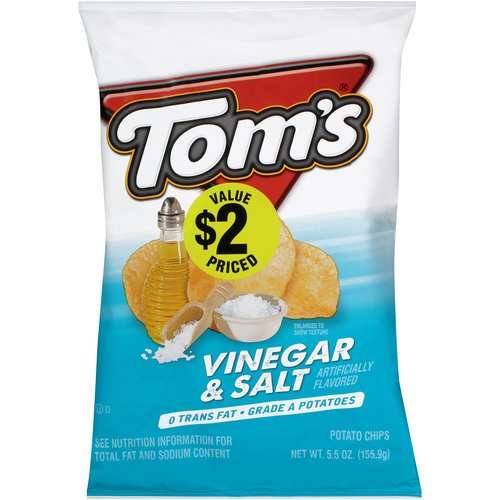 Order Tom'S Potato Chips, Vinegar & Salt food online from Exxon Food Mart store, Port Huron on bringmethat.com