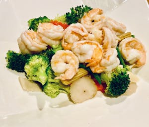 Order G05. Shrimp with Mixed Vegetables food online from Andorra Ping Pong Restaurant store, Philadelphia on bringmethat.com