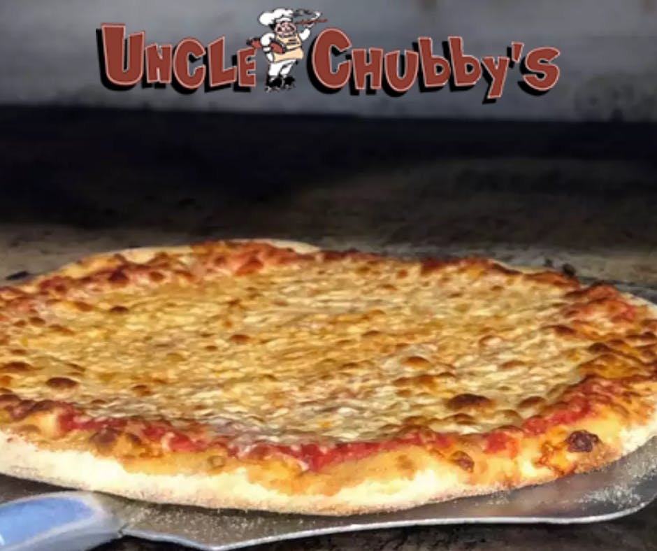 Order New York Style Cheese Pizza - Medium food online from Uncle Chubby S store, Clay on bringmethat.com
