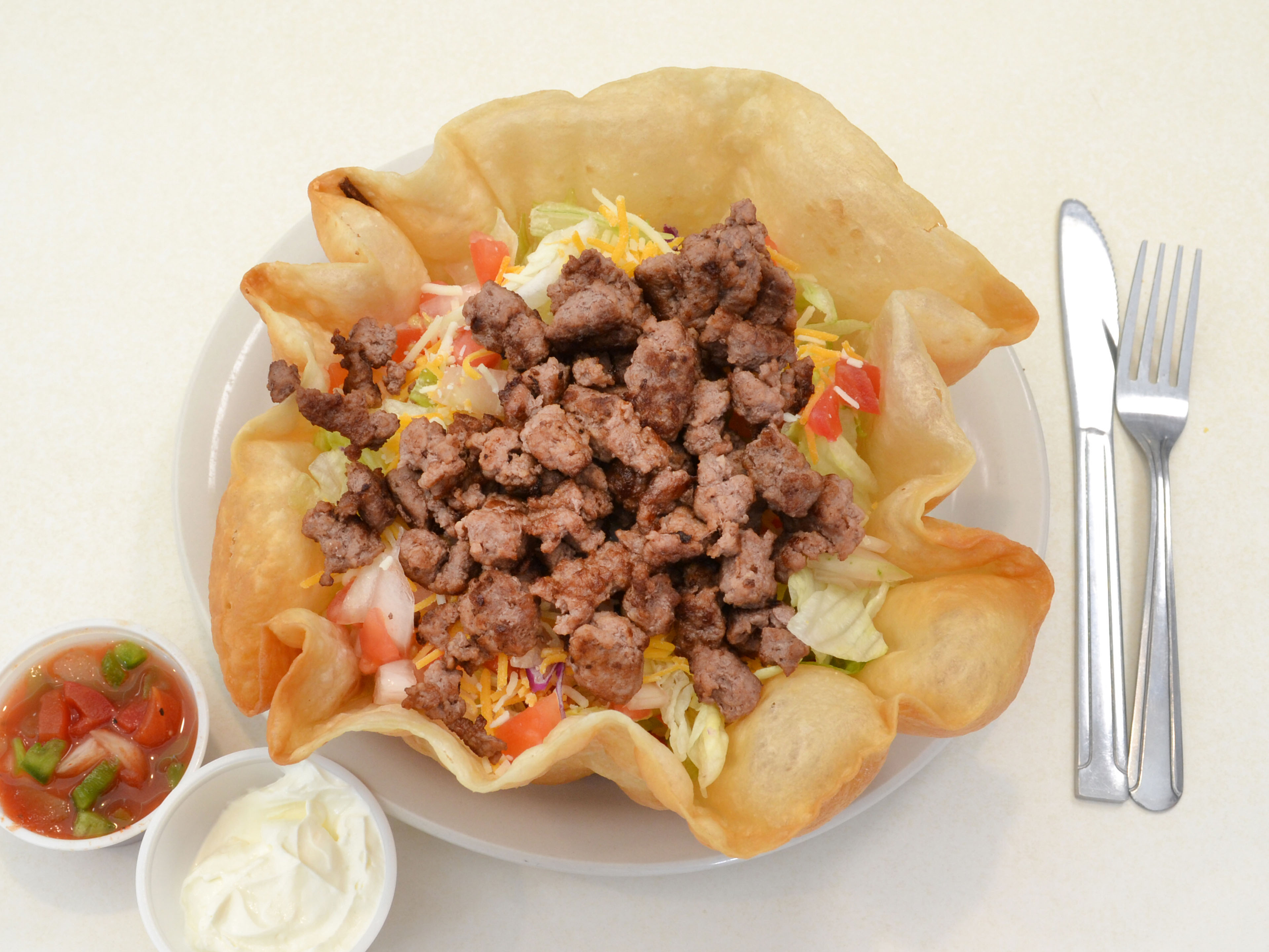 Order Taco Salad food online from Merry Ann Diner store, Champaign on bringmethat.com